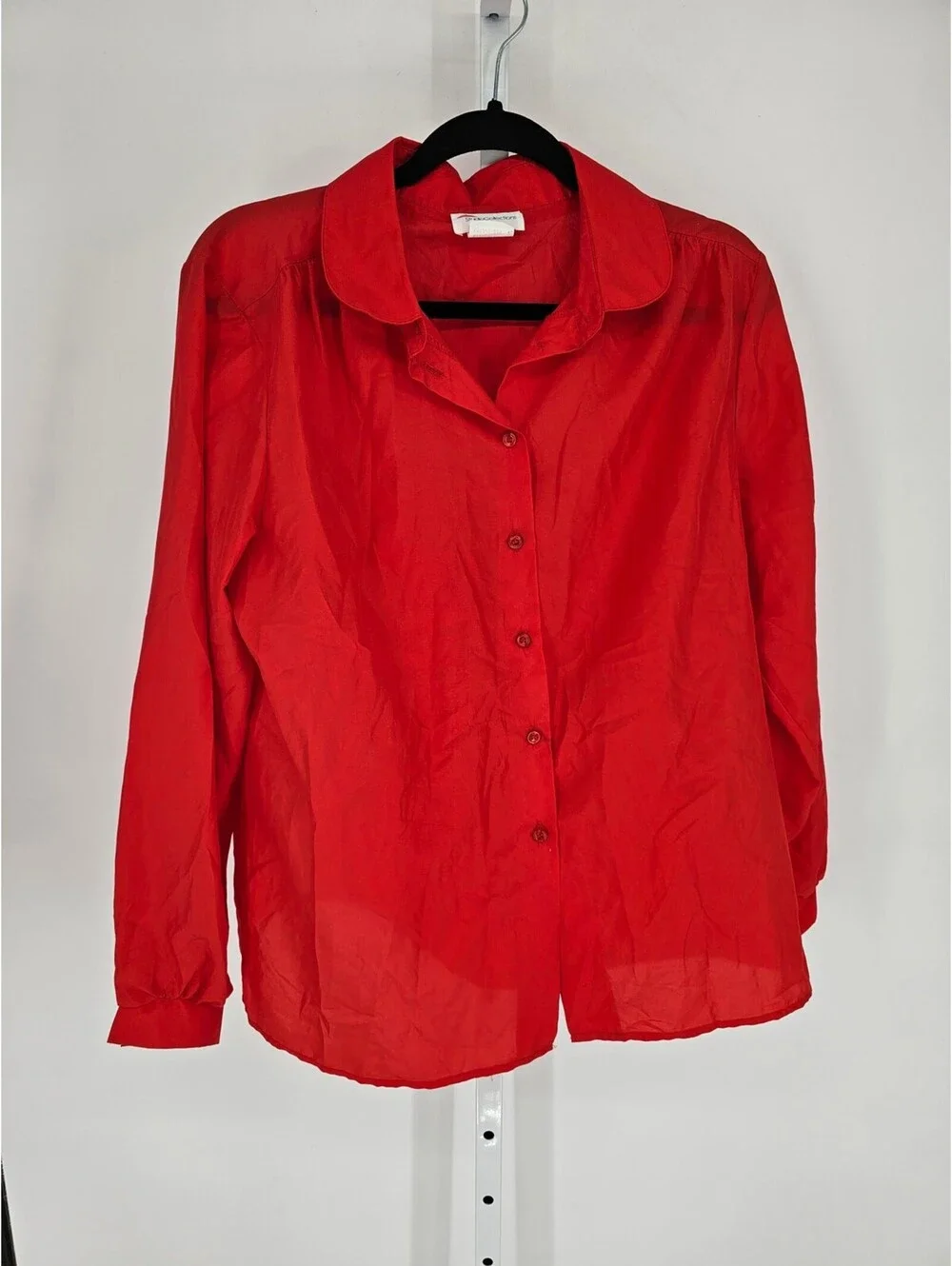 Vtg 1980s Studio Collections Womens Sz 38 (L) Long Sleeve Button Up Blouse Red
